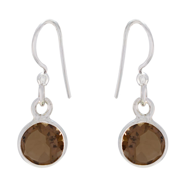 Rauchquarz-Australian-Jiwoo-mehrere-Dangle-Braun-925-Silber-Ohrring