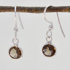 Smoky-Quartz-Australian-Jiwoo-multiple-Dangle-Brown-925-Silver-Earring