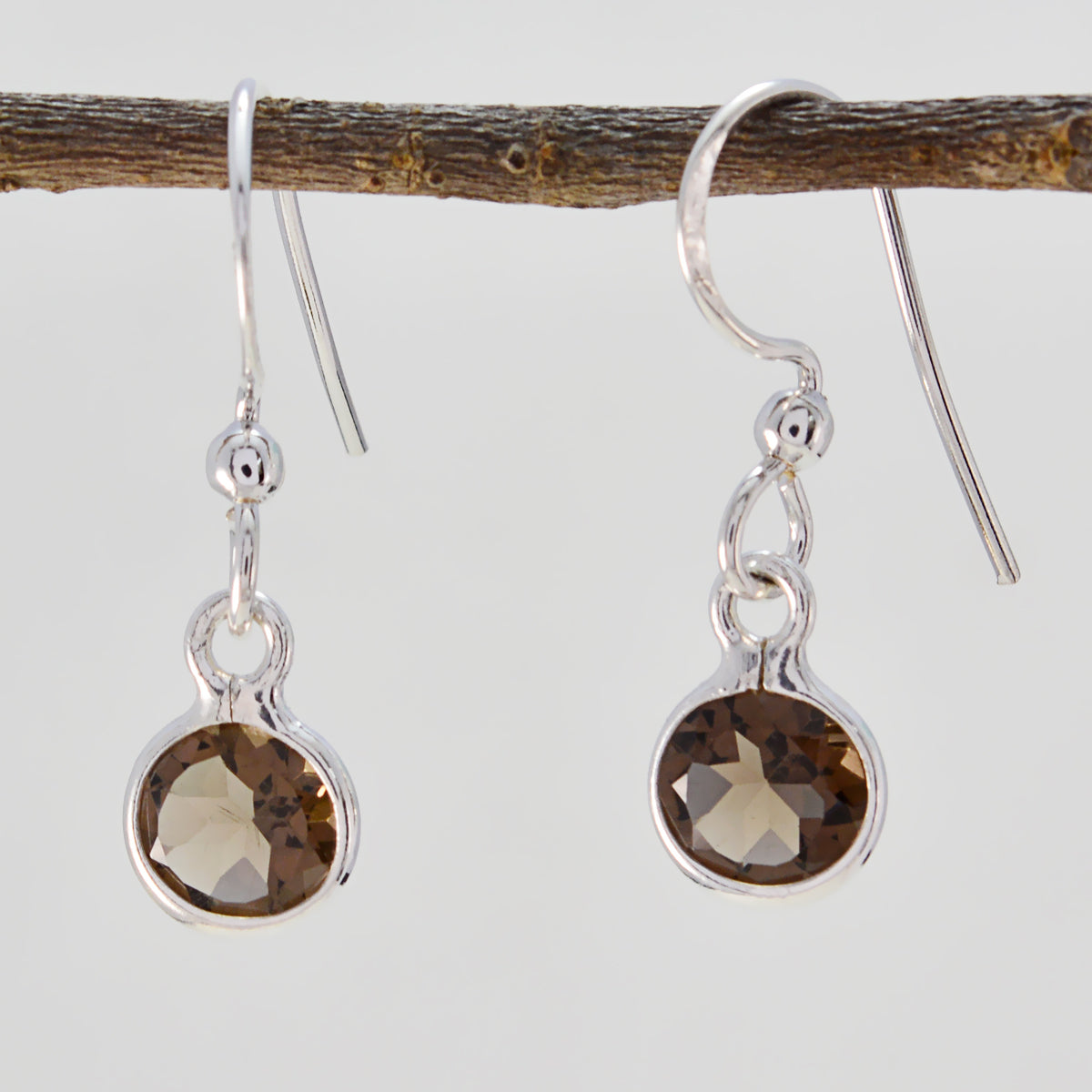 Smoky-Quartz-Australian-Jiwoo-multiple-Dangle-Brown-925-Silver-Earring