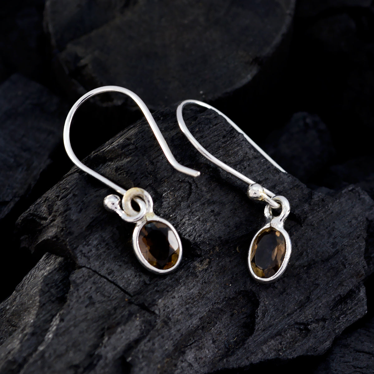 Smoky-Quartz-Italian-Anna-multiple-Dangle-Brown-Sterling-Silver-Earring