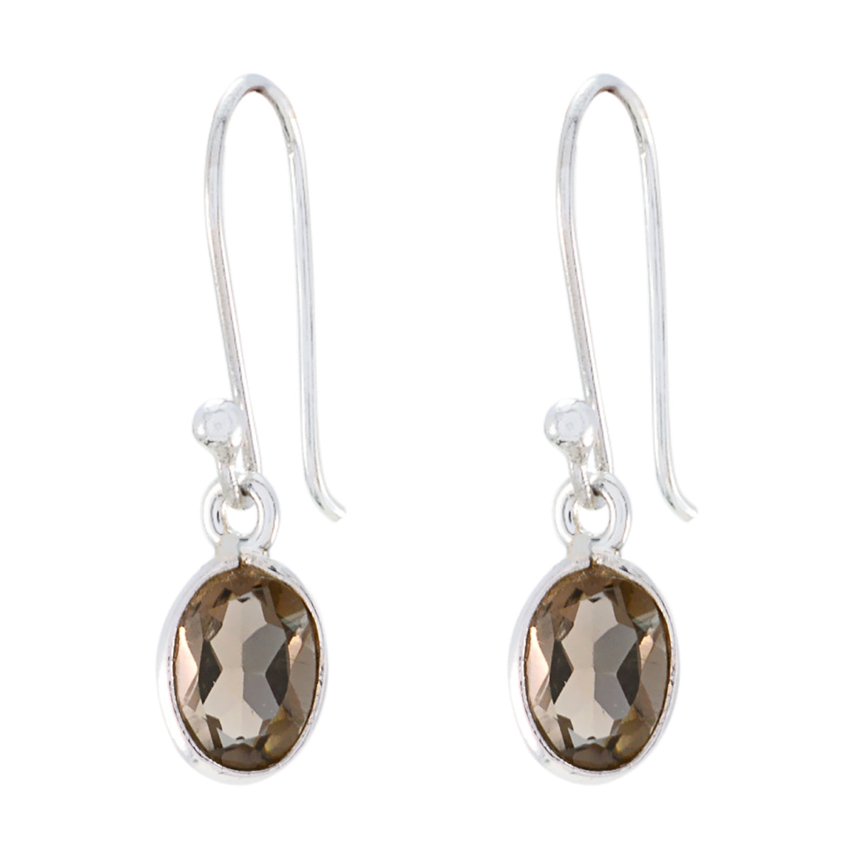 Smoky-Quartz-Italian-Anna-multiple-Dangle-Brown-Sterling-Silver-Earring Hoofdafbeelding