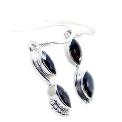 Rauchquarz-Deutsch-Ha-eun-mehrfach-Ohrhänger-Braun-925-Silber-Ohrring