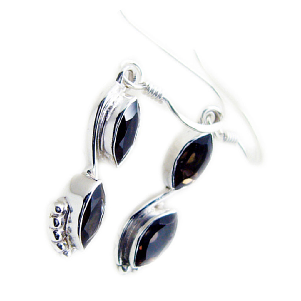 Smoky-Quartz-German-Ha-eun-multiple-Dangle-Brown-925-Silver-Earring