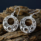 Smoky-Quartz-Latin-American-Ling-multiple-Dangle-Brown-92.5-Silver-Earring