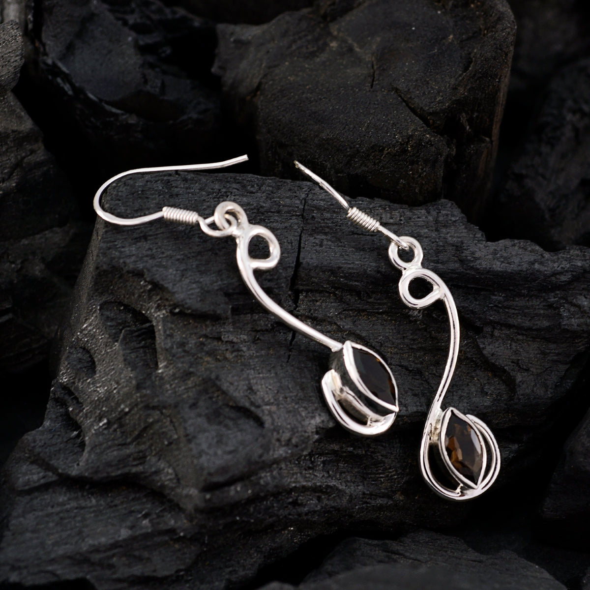 Smoky-Quartz-Mexican-Micaela-multiple-Dangle-Brown-92.5-Silver-Earring