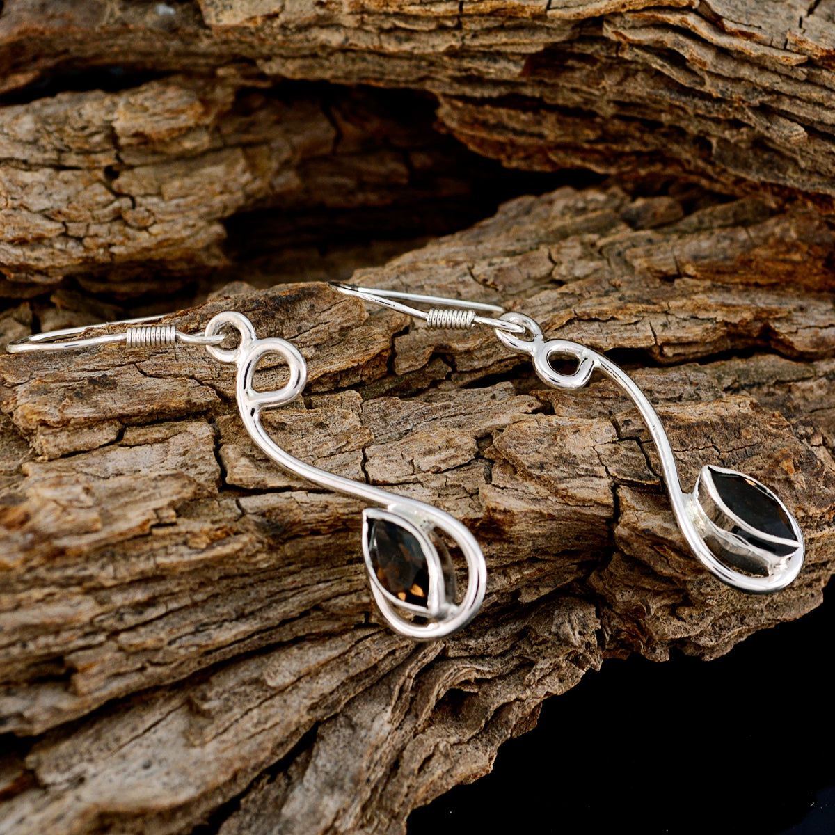 Smoky-Quartz-Mexican-Micaela-multiple-Dangle-Brown-92.5-Silver-Earring