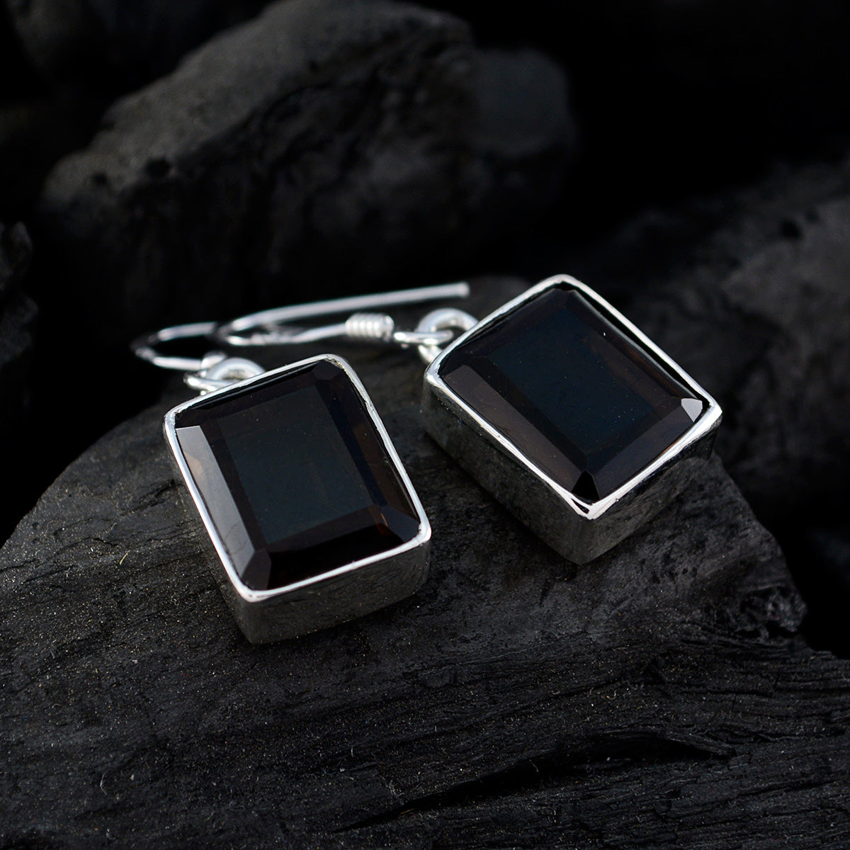 Smoky-Quartz-German-Min-seo-multiple-Dangle-Brown-Silver-Earring