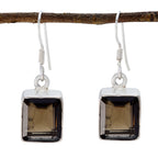 Smoky-Quartz-German-Min-seo-multiple-Dangle-Brown-Silver-Earring