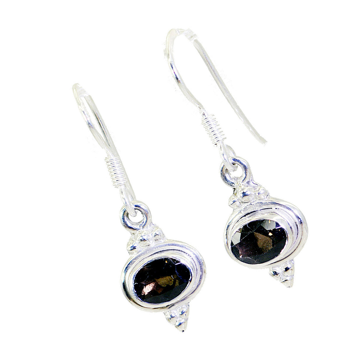 Smoky-Quartz-African-Naomi-multiple-Dangle-Brown-925-Silver-Earring