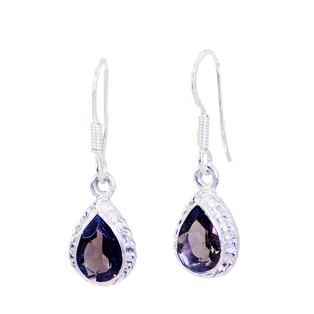 Smoky-Quartz-Russian-Nari-multiple-Dangle-Brown-Silver-Earring