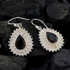 Smoky-Quartz-Moroccan-Rina-multiple-Dangle-Brown-Sterling-Silver-Earring