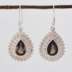 Smoky-Quartz-Moroccan-Rina-multiple-Dangle-Brown-Sterling-Silver-Earring