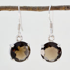 Smoky-Quartz-American-Seo-yeon-multiple-Dangle-Brown-Silver-Earring