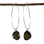 Smoky-Quartz-Korean-Soo-jin-multiple-Dangle-Brown-Silver-Earring