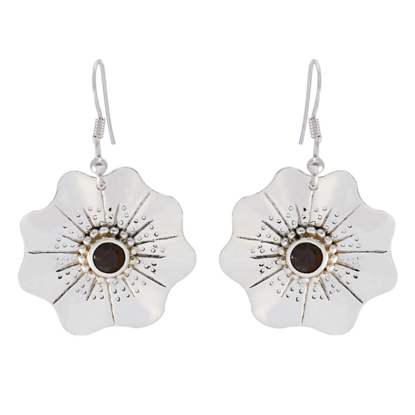 Smoky-Quartz-Moroccan-Anna-Solitaire-Dangle-Brown-Sterling-Silver-Earring