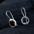 Smoky-Quartz-Spanish-Charlotte-Solitaire-Dangle-Brown-Silver-Earring