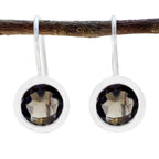 Smoky-Quartz-Spanish-Charlotte-Solitaire-Dangle-Brown-Silver-Earring