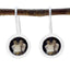 Smoky-Quartz-Spanish-Charlotte-Solitaire-Dangle-Brown-Silver-Earring
