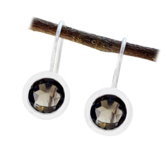 Smoky-Quartz-Spanish-Charlotte-Solitaire-Dangle-Brown-Silver-Earring