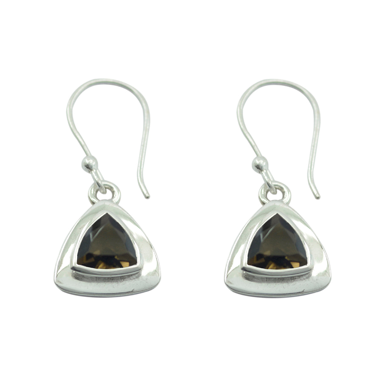 Smoky-Quartz-Turkish-Xiu-Solitaire-Dangle-Brown-925-Silver-Earring Hoofdafbeelding