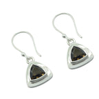 Smoky-Quartz-Turkish-Xiu-Solitaire-Dangle-Brown-925-Silver-Earring