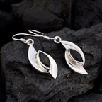 Smoky-Quartz-Italian-Yan-Solitaire-Dangle-Brown-Sterling-Silver-Earring