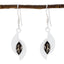 Smoky-Quartz-Italian-Yan-Solitaire-Dangle-Brown-Sterling-Silver-Earring