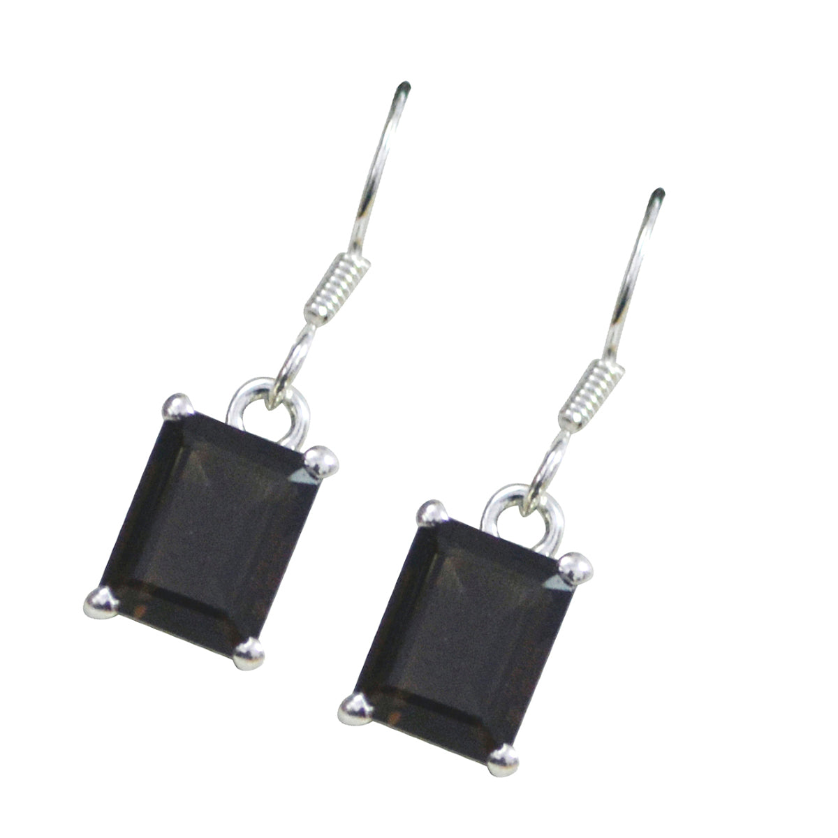Smoky-Quartz-Latin-American-Zoe-Solitaire-Dangle-Brown-925-Sterling-Silver-Earring