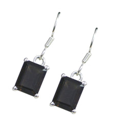 Smoky-Quartz-Latin-American-Zoe-Solitaire-Dangle-Brown-925-Sterling-Silver-Earring
