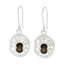 Smoky-Quartz-Middle-Eastern-Ying-Solitaire-Dangle-Brown-92.5-Silver-Earring