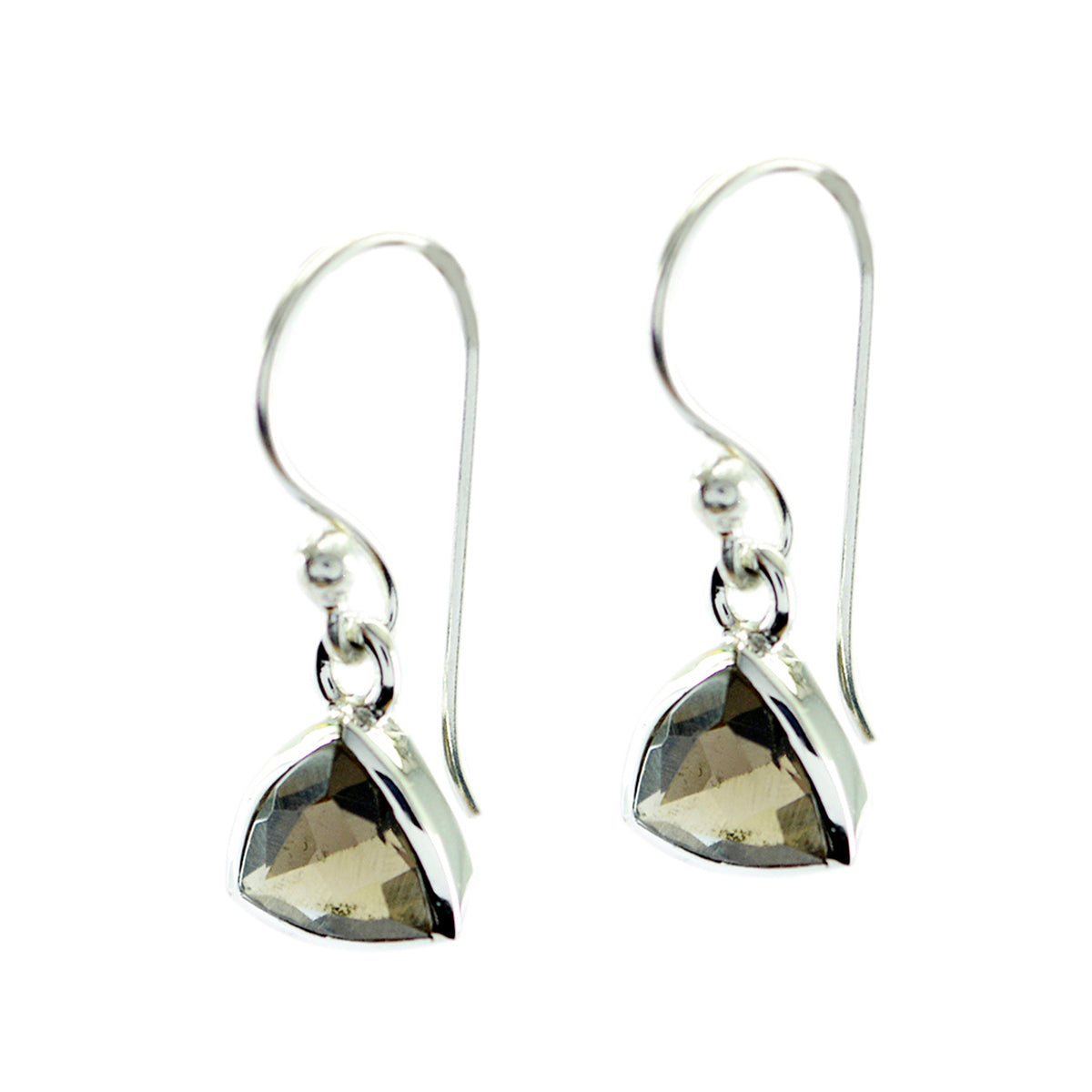 Smoky-Quartz-Mexican-Yuki-Solitaire-Dangle-Brown-925-Silver-Earring Immagine principale del prodotto