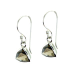 Smoky-Quartz-Mexican-Yuki-Solitaire-Dangle-Brown-925-Silver-Earring