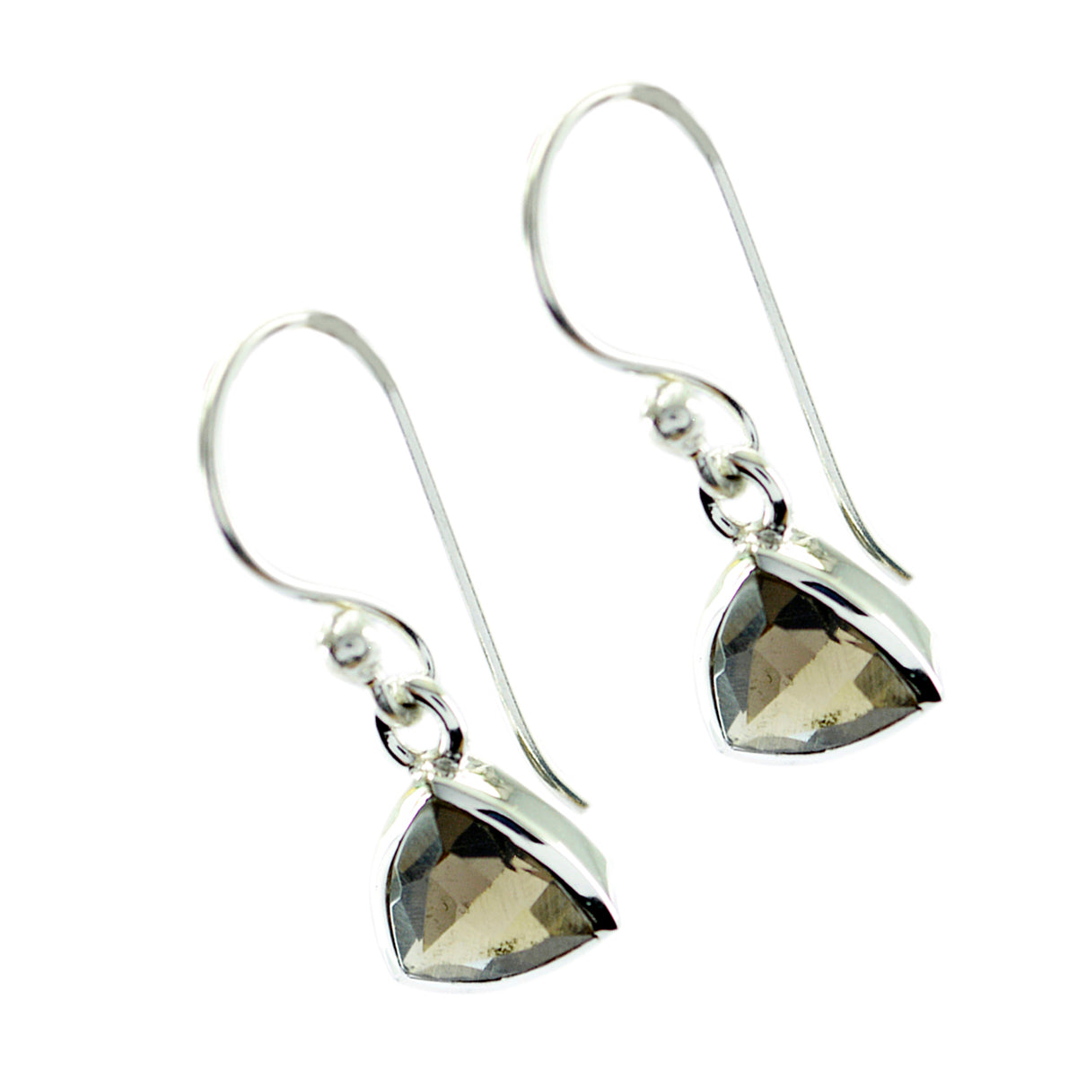 Smoky-Quartz-Mexican-Yuki-Solitaire-Dangle-Brown-925-Silver-Earring