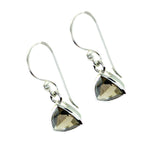 Smoky-Quartz-Mexican-Yuki-Solitaire-Dangle-Brown-925-Silver-Earring