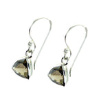 Smoky-Quartz-Mexican-Yuki-Solitaire-Dangle-Brown-925-Silver-Earring