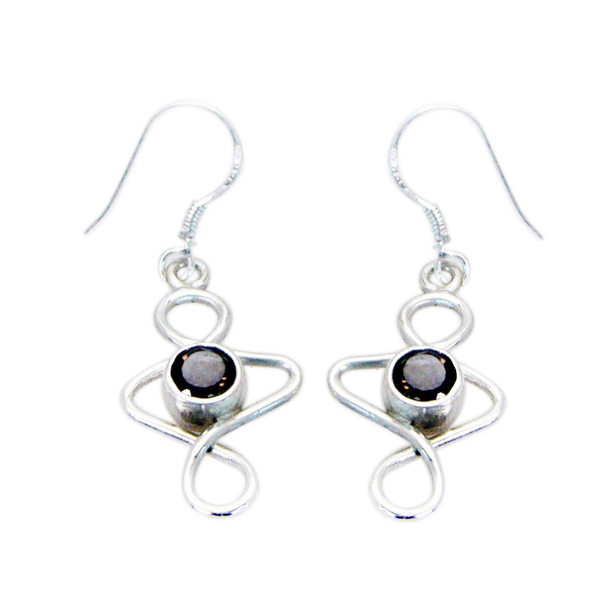 Smoky-Quartz-Italian-Hua-Solitaire-Dangle-Brown-925-Sterling-Silver-Earring Главное изображение товара