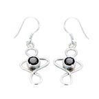 Smoky-Quartz-Italian-Hua-Solitaire-Dangle-Brown-925-Sterling-Silver-Earring