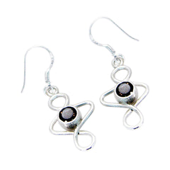 Smoky-Quartz-Italian-Hua-Solitaire-Dangle-Brown-925-Sterling-Silver-Earring