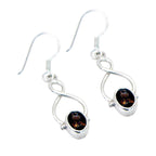 Smoky-Quartz-Australian-Yuna-Solitaire-Dangle-Brown-925-Silver-Earring