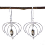 Smoky-Quartz-Spanish-Agustina-Solitaire-Dangle-Brown-925-Silver-Earring