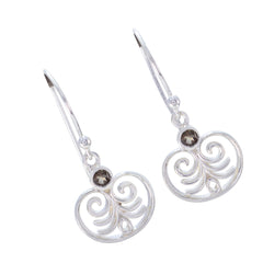 Rauchquarz-Lateinamerika-Alejandra-Solitär-Ohrhänger-Braun-925-Silber