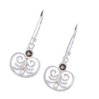 Smoky-Quartz-Latin-American-Alejandra-Solitaire-Dangle-Brown-925-Silver-Earring