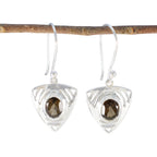 Smoky-Quartz-German-Ana-Solitaire-Dangle-Brown-925-Silver-Earring