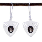 Smoky-Quartz-German-Ana-Solitaire-Dangle-Brown-925-Silver-Earring