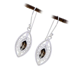 Smoky-Quartz-Russian-Ángeles-Solitaire-Dangle-Brown-925-Sterling-Silver-Earring