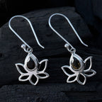 Smoky-Quartz-Moroccan-Nari-Solitaire-Dangle-Brown-92.5-Silver-Earring