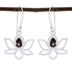 Smoky-Quartz-Moroccan-Nari-Solitaire-Dangle-Brown-92.5-Silver-Earring