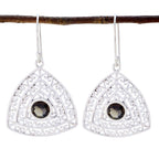 Smoky-Quartz-Egyptian-Bianca-Solitaire-Dangle-Brown-925-Silver-Earring