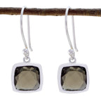 Smoky-Quartz-American-Bruna-Solitaire-Dangle-Brown-Silver-Earring