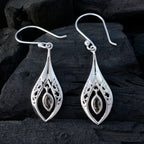 Smoky-Quartz-Korean-Camila-Solitaire-Dangle-Brown-Silver-Earring